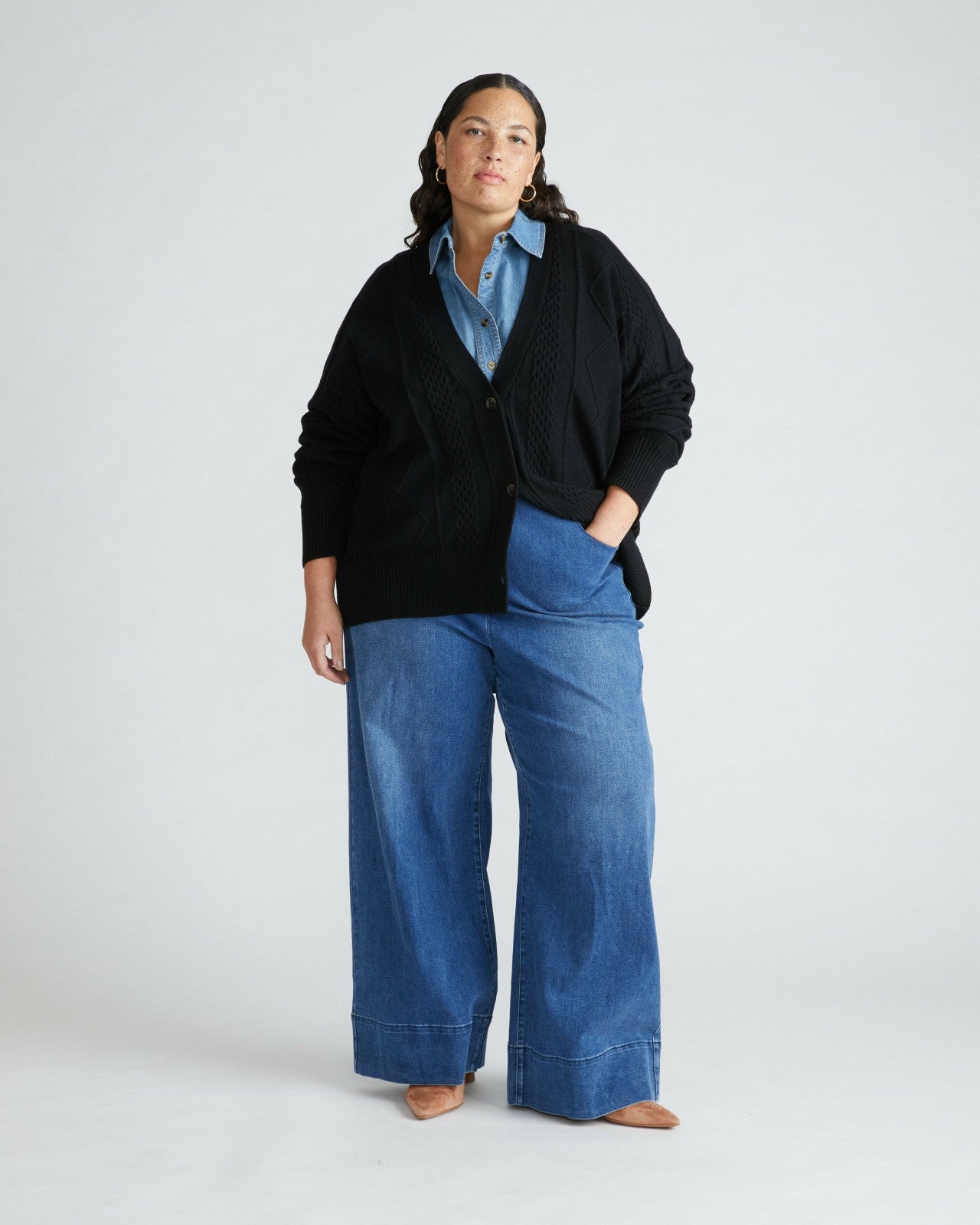 Universal Standard Carrie High Rise Wide Leg Jeans - True Blue