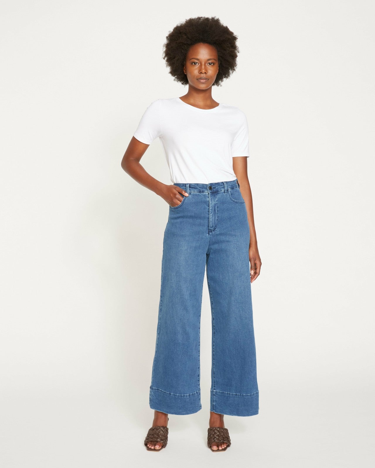 Universal Standard Carrie High Rise Wide Leg Jeans - True Blue