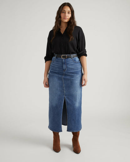 Universal Standard ComfortDenim Maxi Skirt - Western Blue Wash