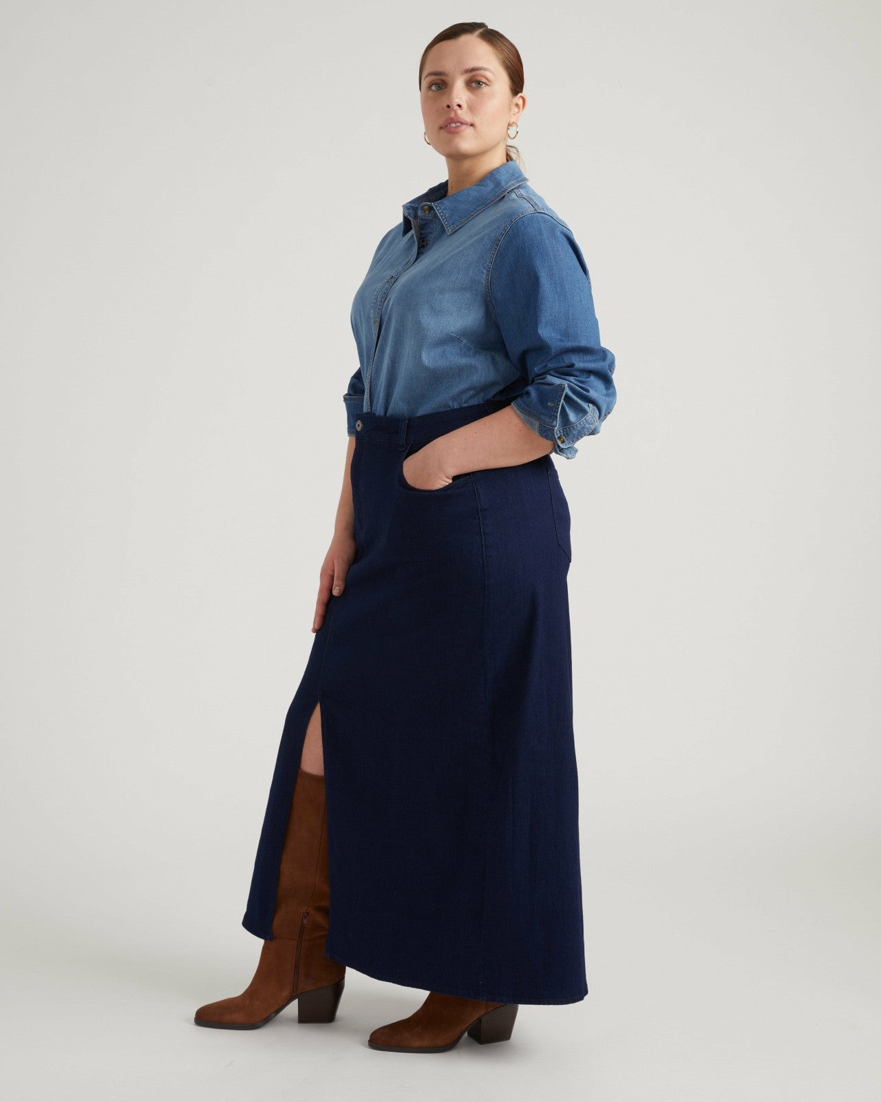 Universal Standard ComfortDenim Maxi Skirt - Dark Indigo