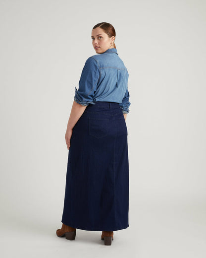 Universal Standard ComfortDenim Maxi Skirt - Dark Indigo