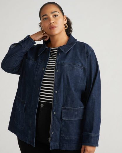 Universal Standard Denim Utility Jacket - Dark Indigo