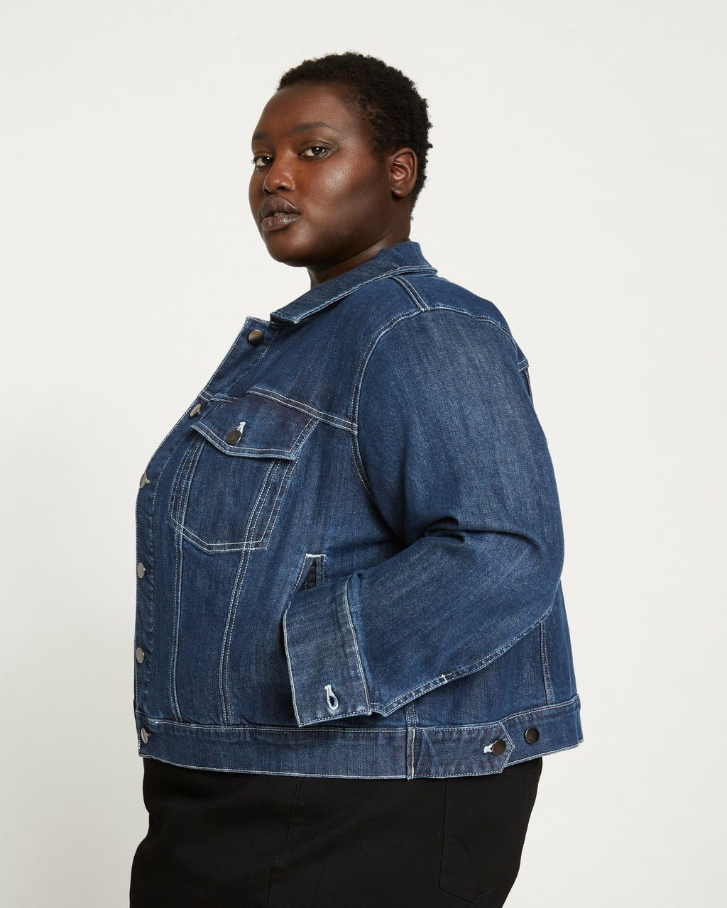 Universal Standard Kelsey Denim Jacket - Dark Indigo