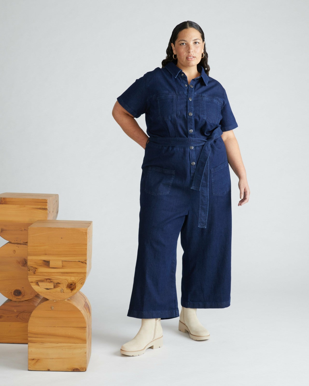Universal Standard Kate Denim Jumpsuit - Dark Indigo
