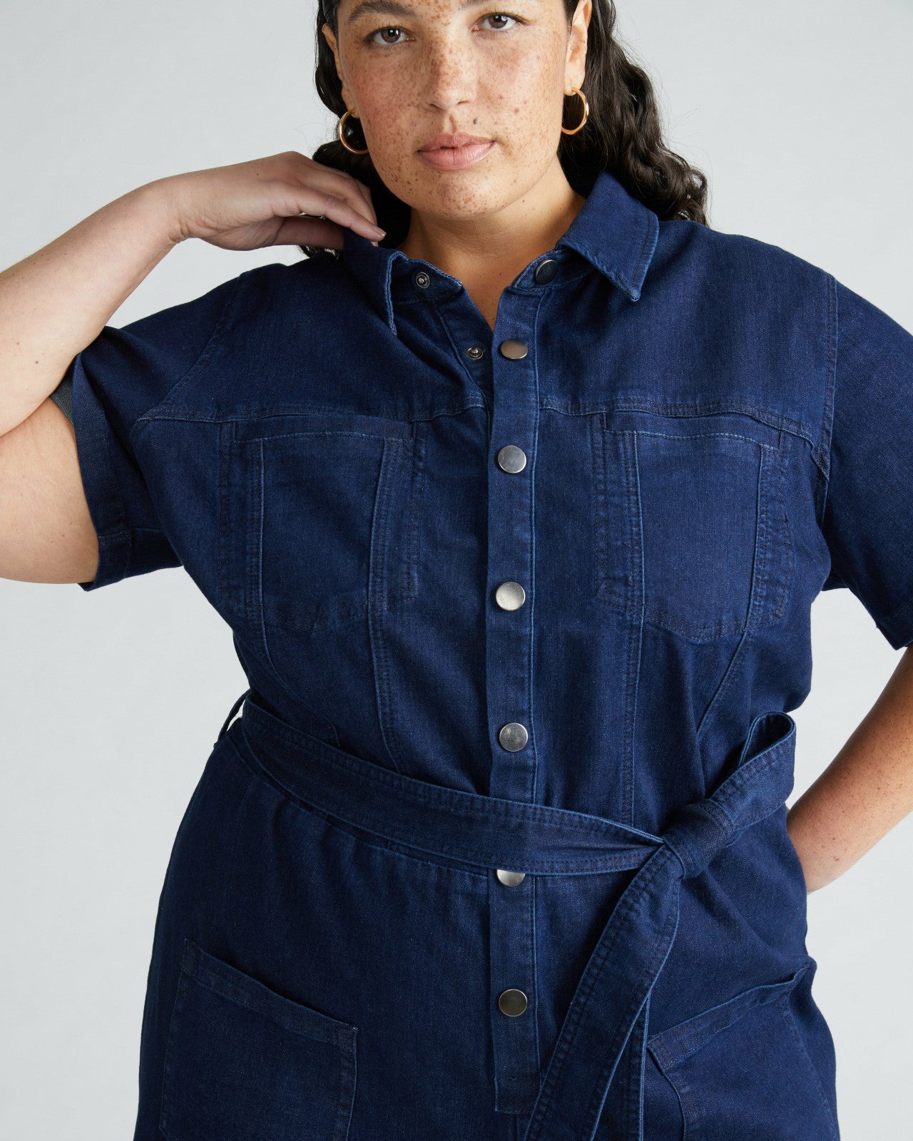 Universal Standard Kate Denim Jumpsuit - Dark Indigo
