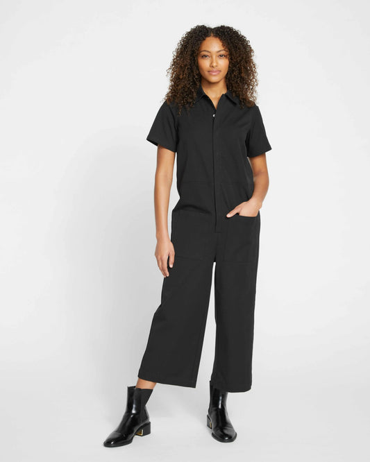 Universal Standard Kate Stretch Cotton Twill Jumpsuit - Black