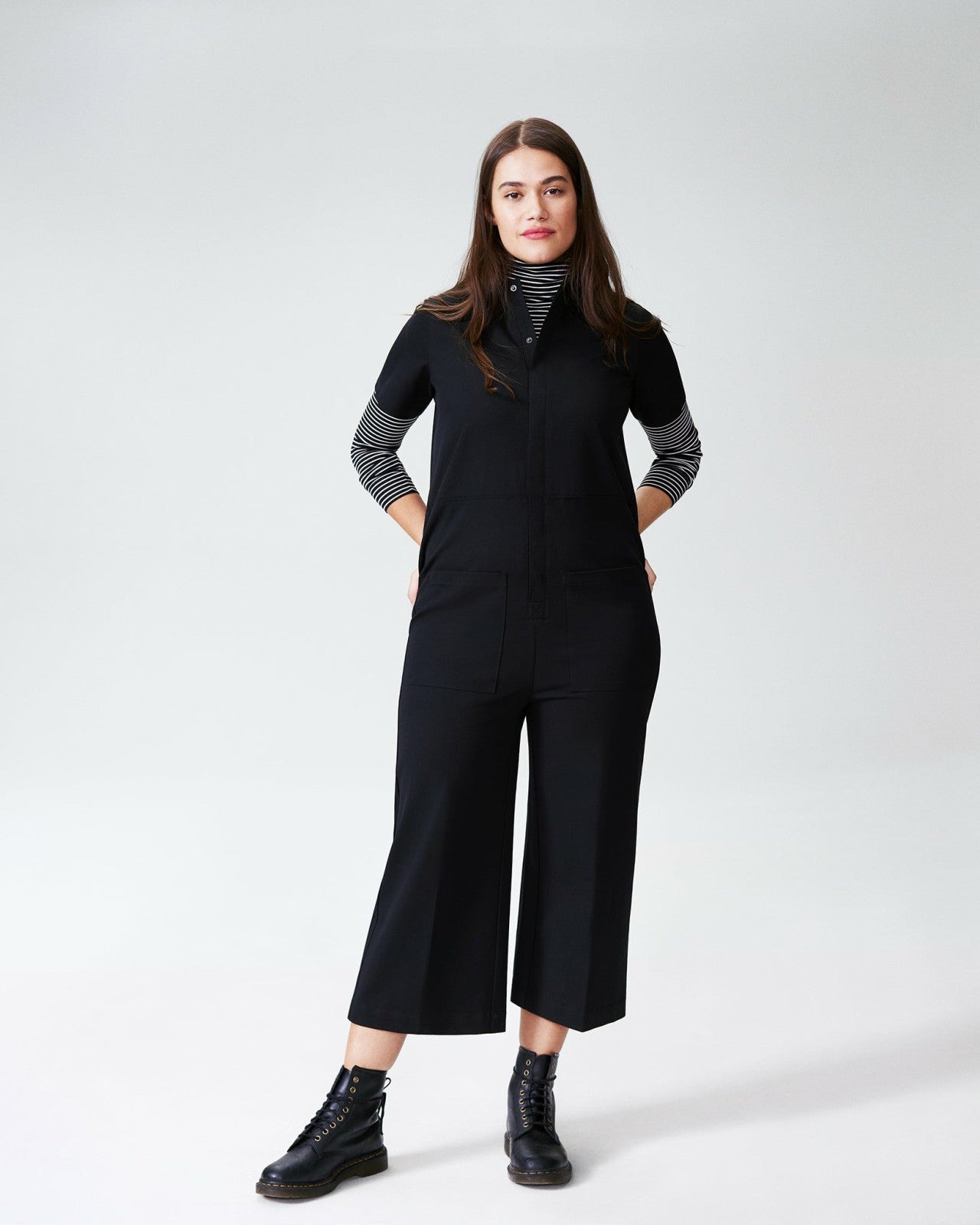 Universal Standard Kate Stretch Cotton Twill Jumpsuit - Black