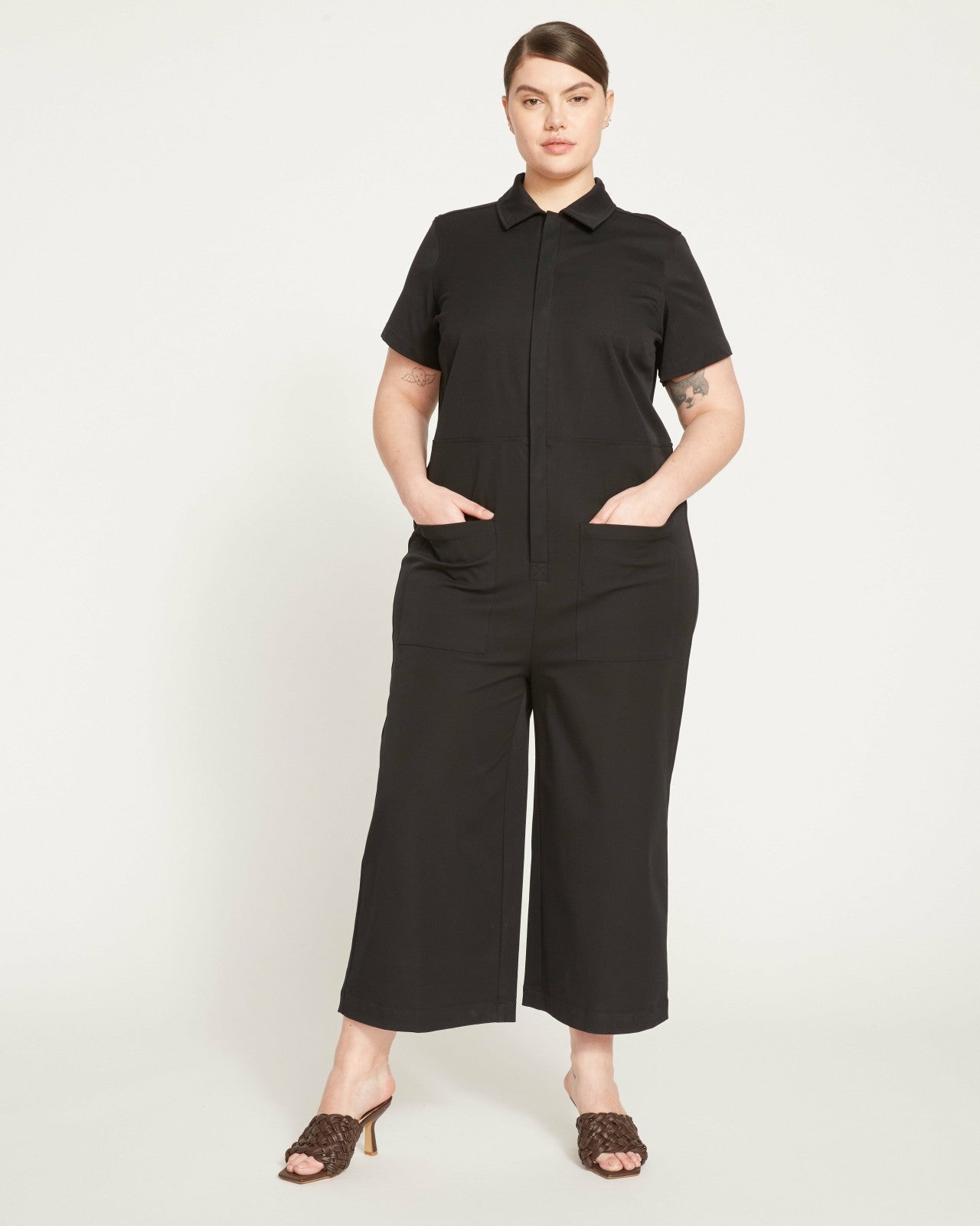 Universal Standard Kate Stretch Cotton Twill Jumpsuit - Black