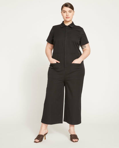 Universal Standard Kate Stretch Cotton Twill Jumpsuit - Black
