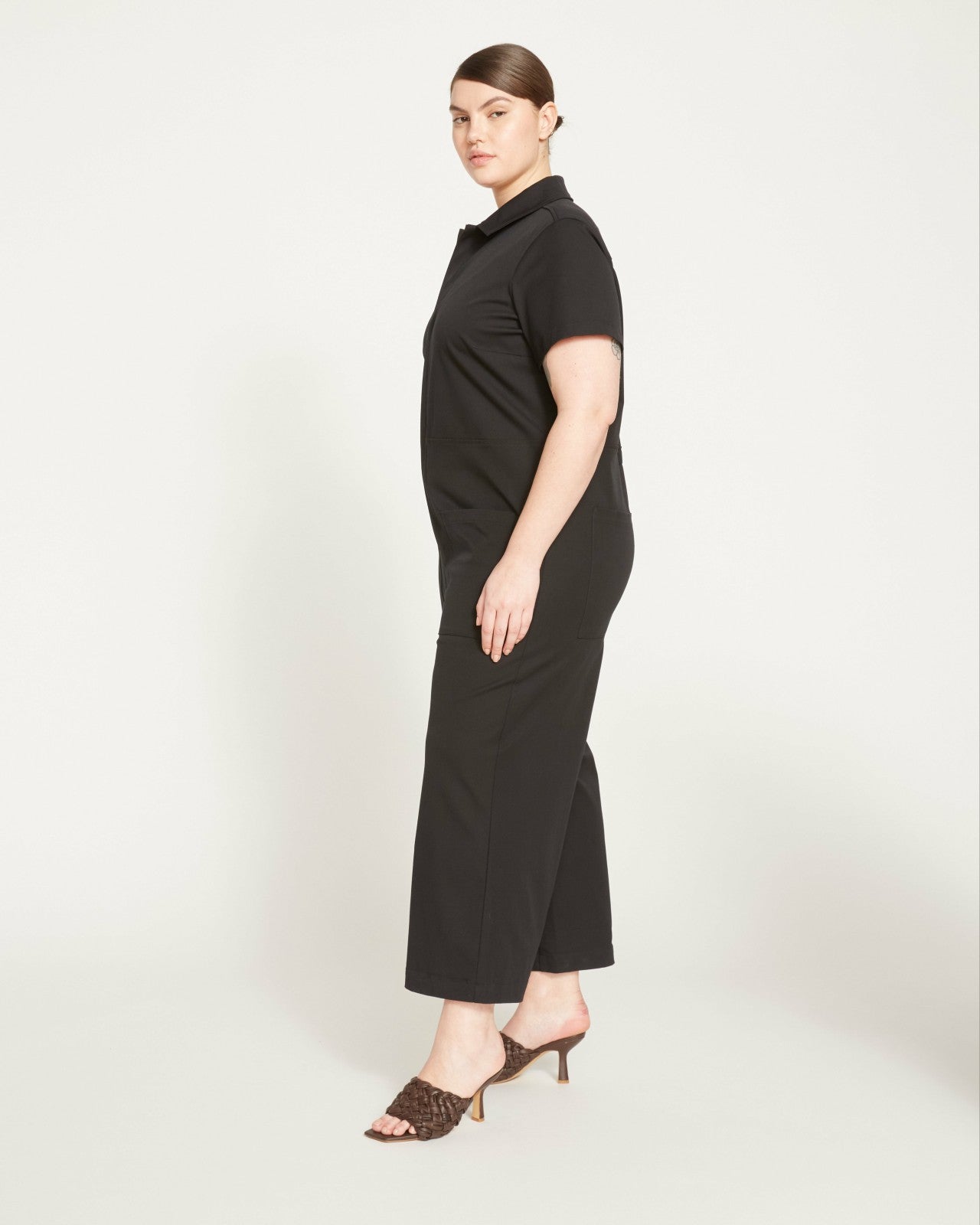 Universal Standard Kate Stretch Cotton Twill Jumpsuit - Black