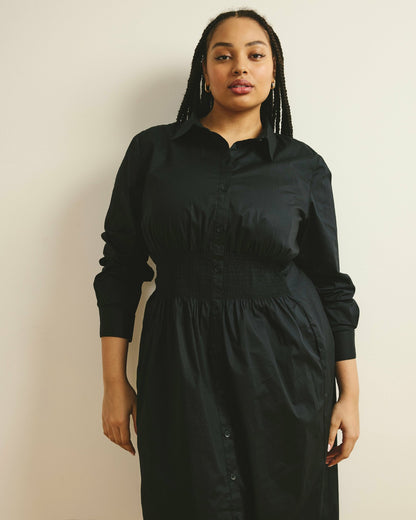 Universal Standard Hamptons Smocked Shirtdress - Black