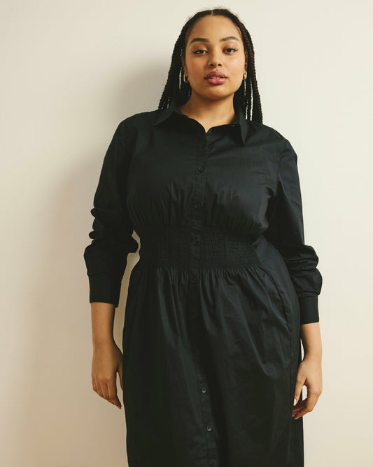 Universal Standard Hamptons Smocked Shirtdress - Black