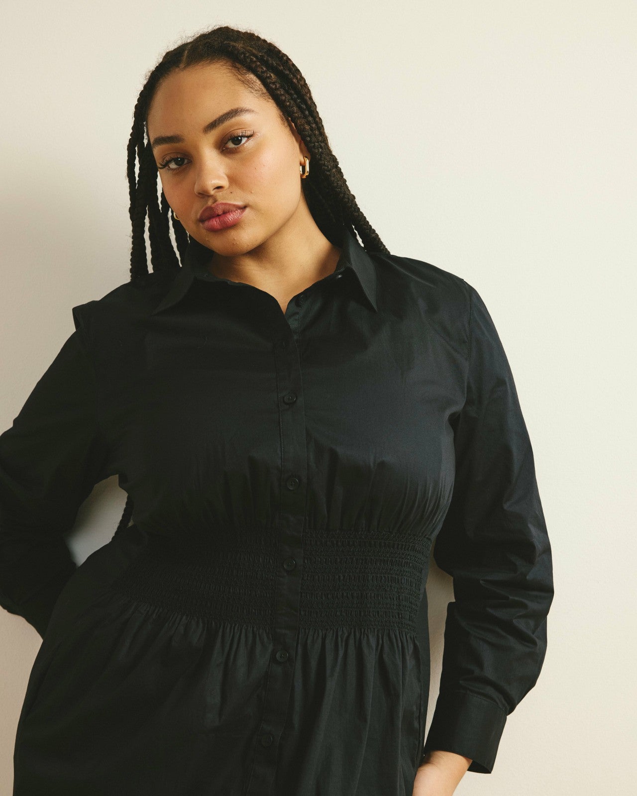 Universal Standard Hamptons Smocked Shirtdress - Black