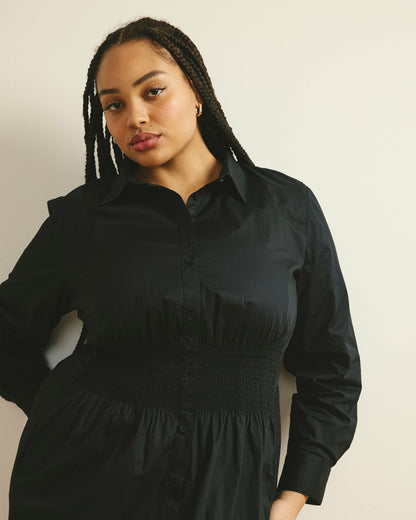 Universal Standard Hamptons Smocked Shirtdress - Black