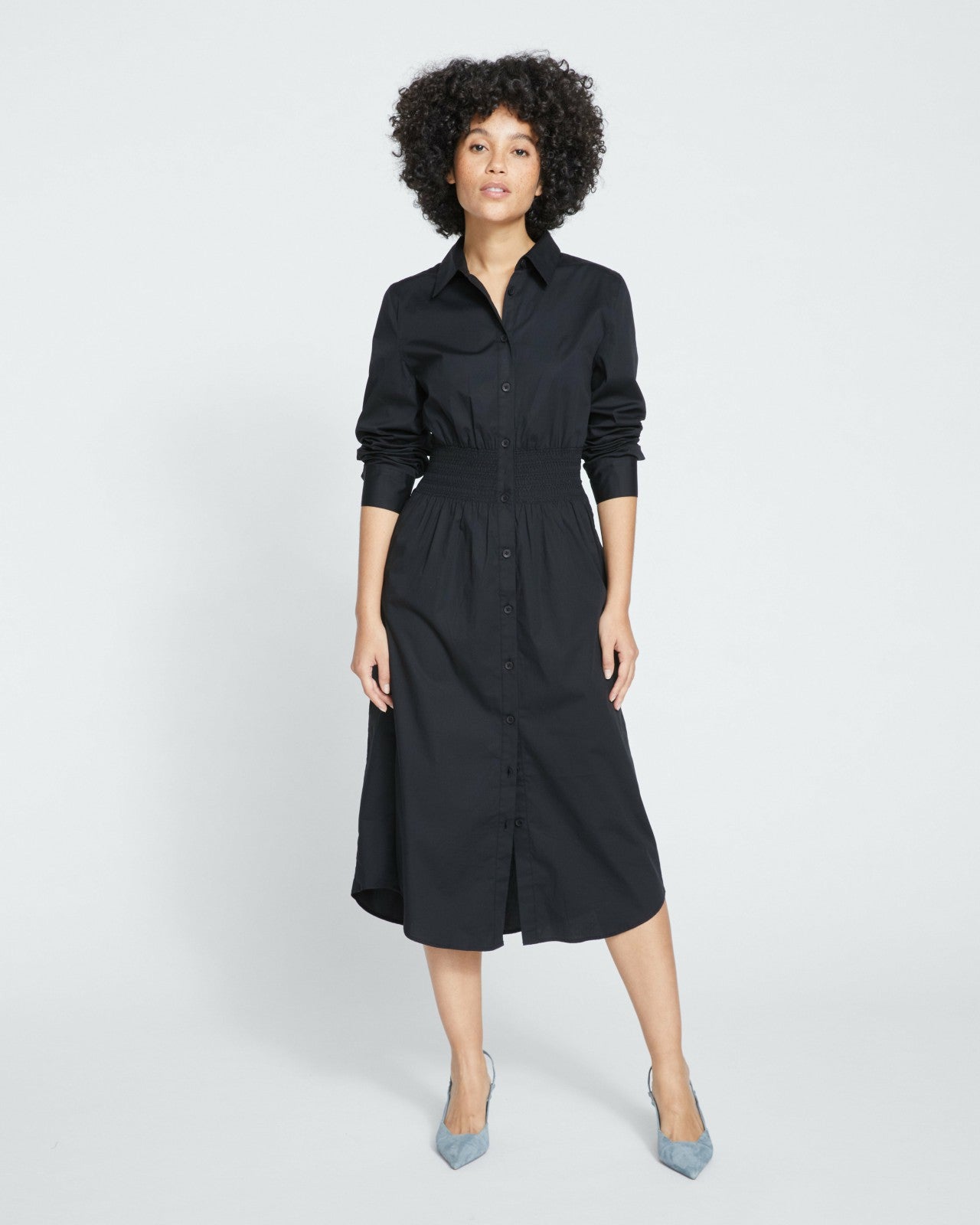 Universal Standard Hamptons Smocked Shirtdress - Black