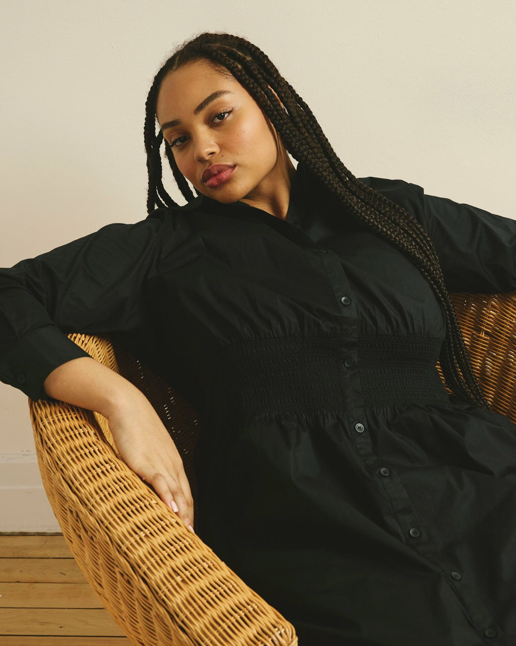 Universal Standard Hamptons Smocked Shirtdress - Black