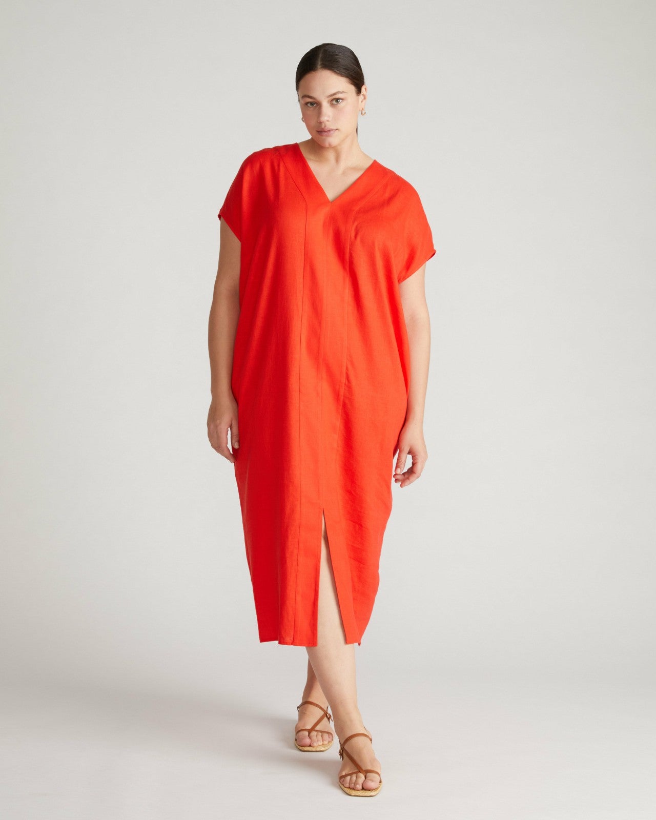 Universal Standard Cabana Linen Blend Kaftan - Shoreline Sunset