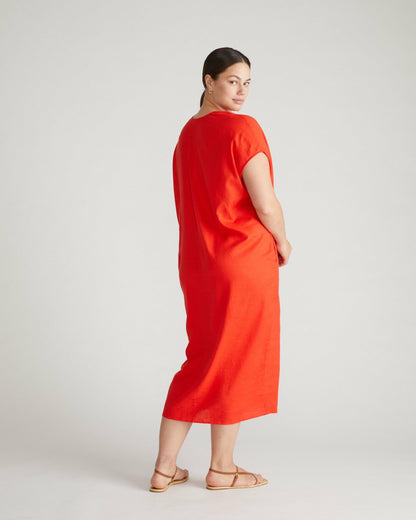 Universal Standard Cabana Linen Blend Kaftan - Shoreline Sunset
