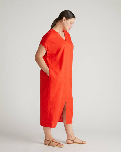 Universal Standard Cabana Linen Blend Kaftan - Shoreline Sunset