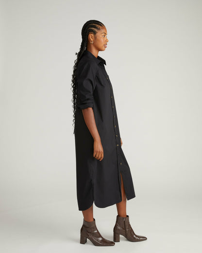 Universal Standard Odeon Stretch Poplin Shirtdress - Black