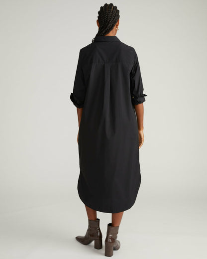 Universal Standard Odeon Stretch Poplin Shirtdress - Black