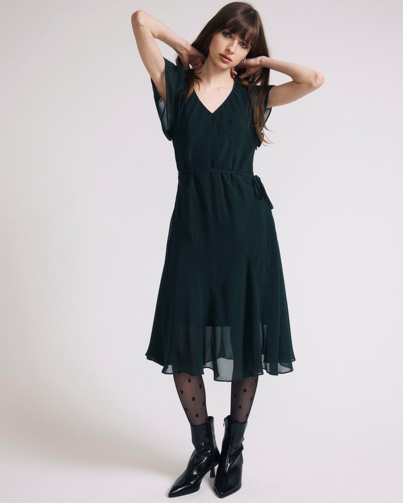 Universal Standard Seville Chiffon Dress - Forest Green