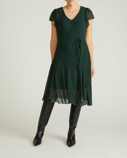 Universal Standard Seville Chiffon Dress - Forest Green