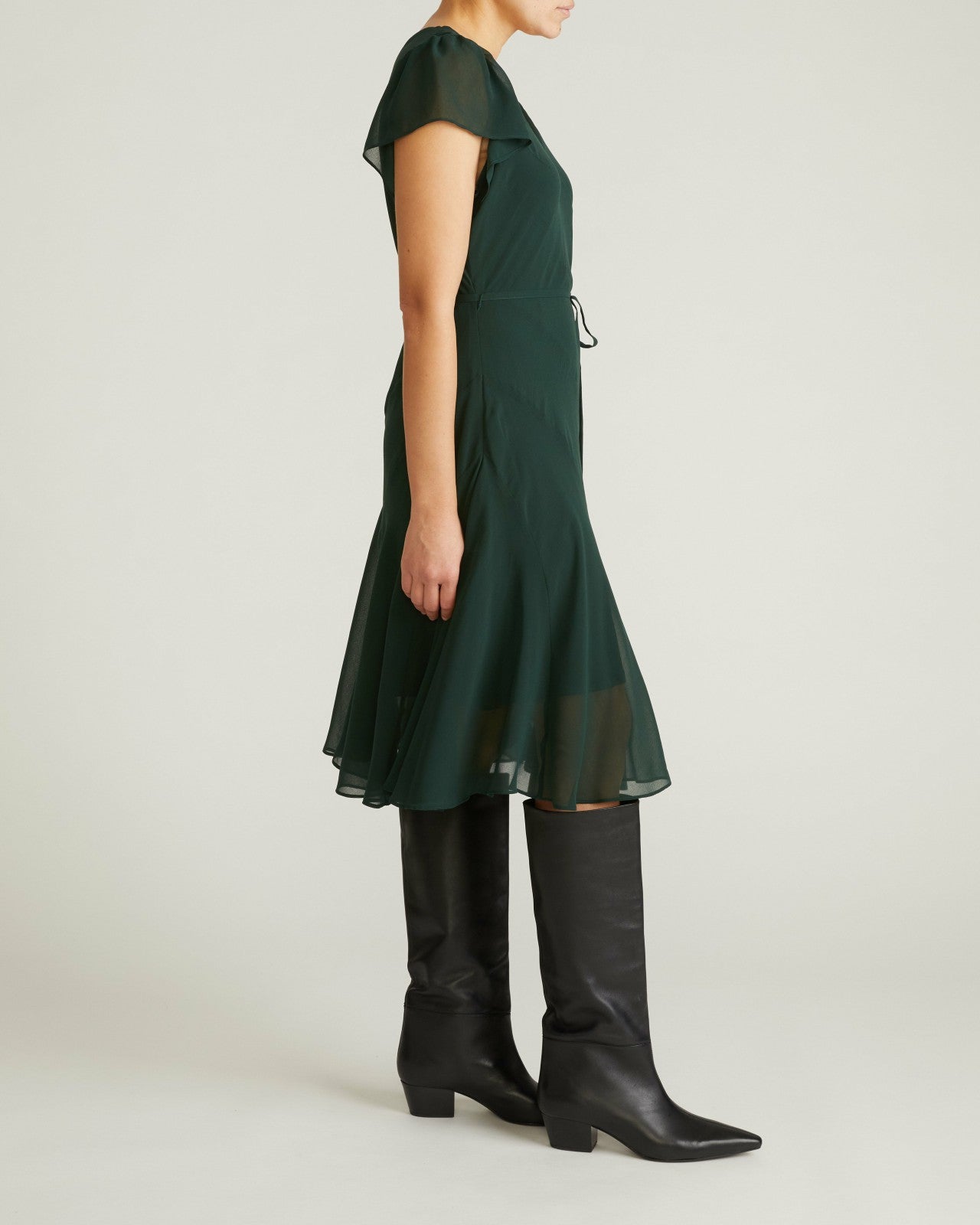 Universal Standard Seville Chiffon Dress - Forest Green
