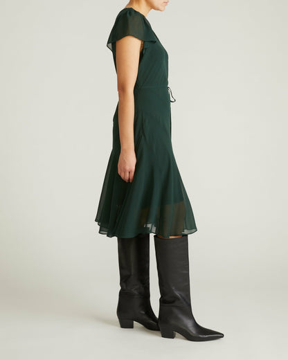 Universal Standard Seville Chiffon Dress - Forest Green