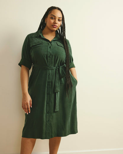 Universal Standard Cooling Stretch Cupro Savannah Dress - Forest Green