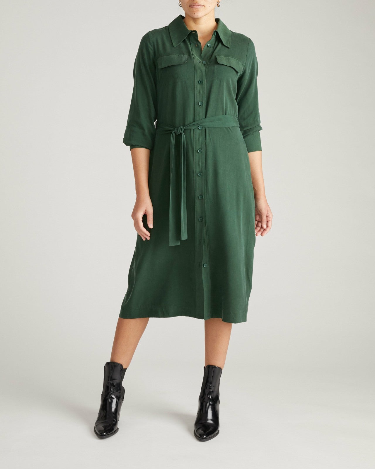 Universal Standard Cooling Stretch Cupro Savannah Dress - Forest Green