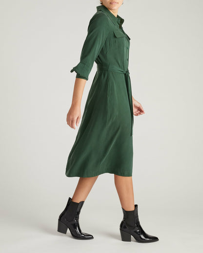 Universal Standard Cooling Stretch Cupro Savannah Dress - Forest Green