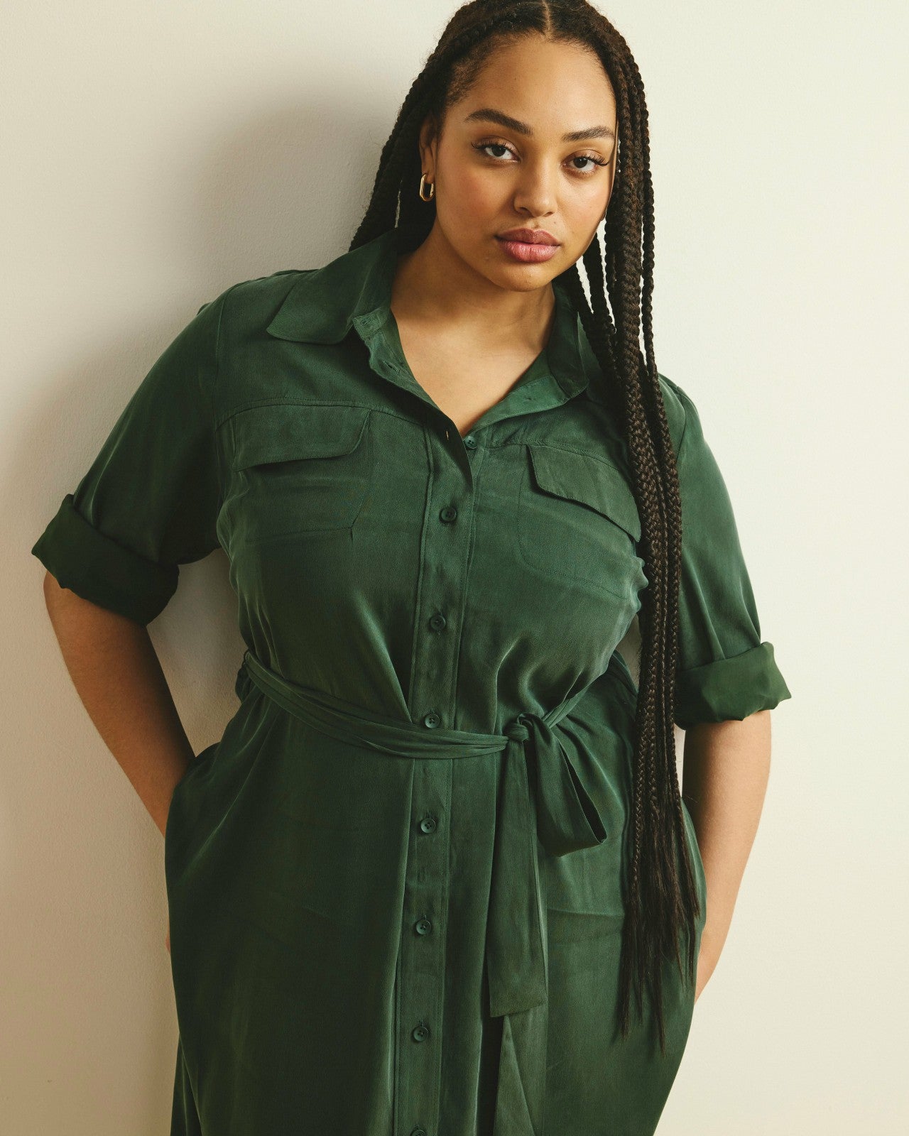 Universal Standard Cooling Stretch Cupro Savannah Dress - Forest Green