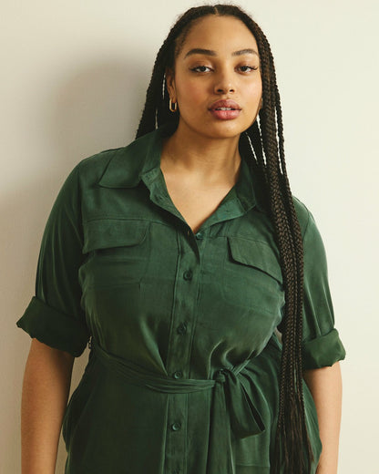 Universal Standard Cooling Stretch Cupro Savannah Dress - Forest Green