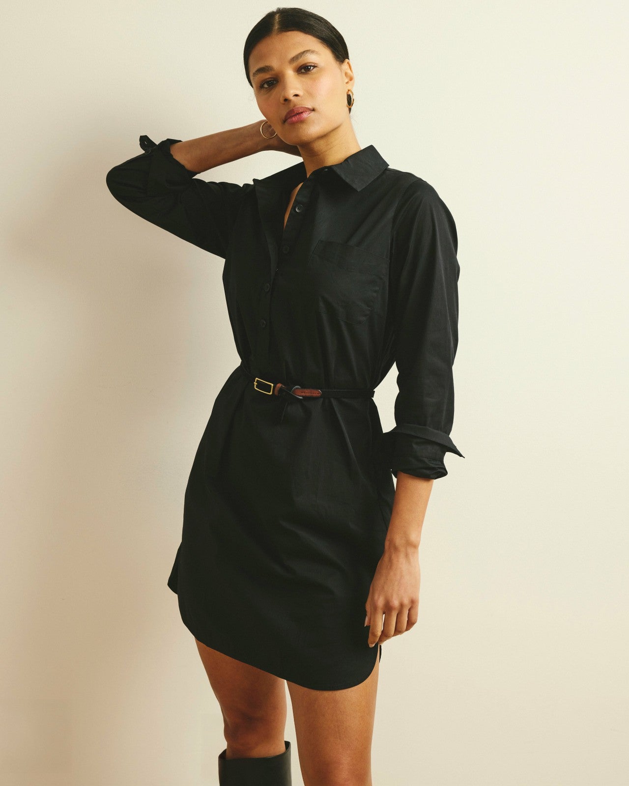 Universal Standard Stretch Poplin Rubicon Shirtdress - Black