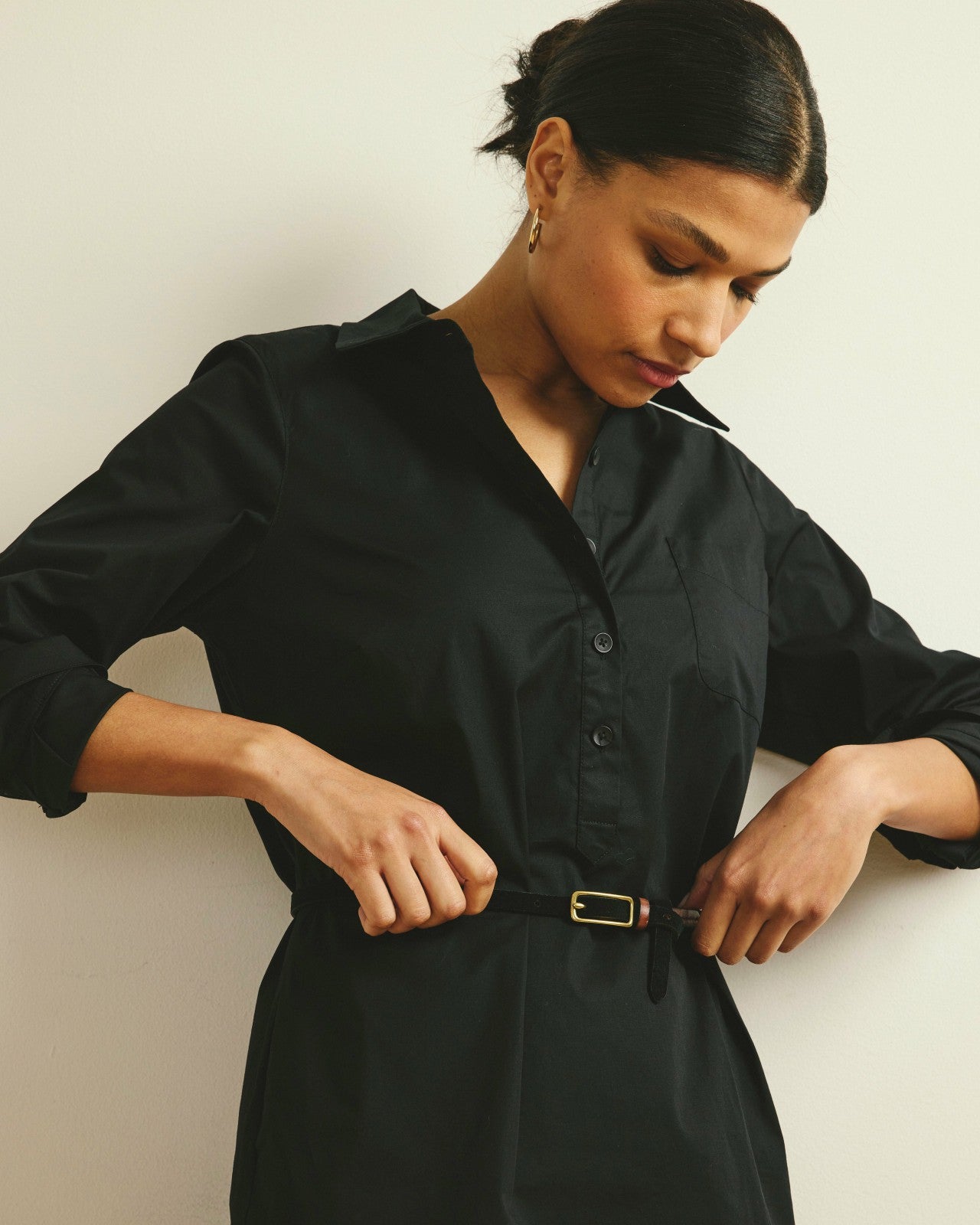Universal Standard Stretch Poplin Rubicon Shirtdress - Black