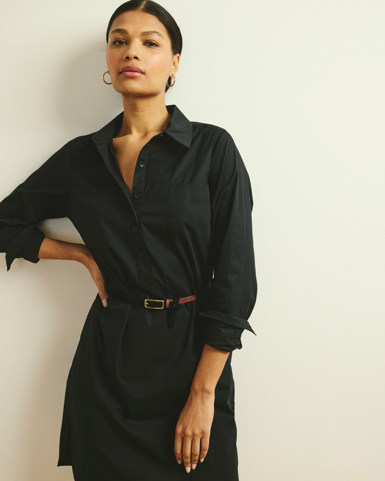 Universal Standard Stretch Poplin Rubicon Shirtdress - Black