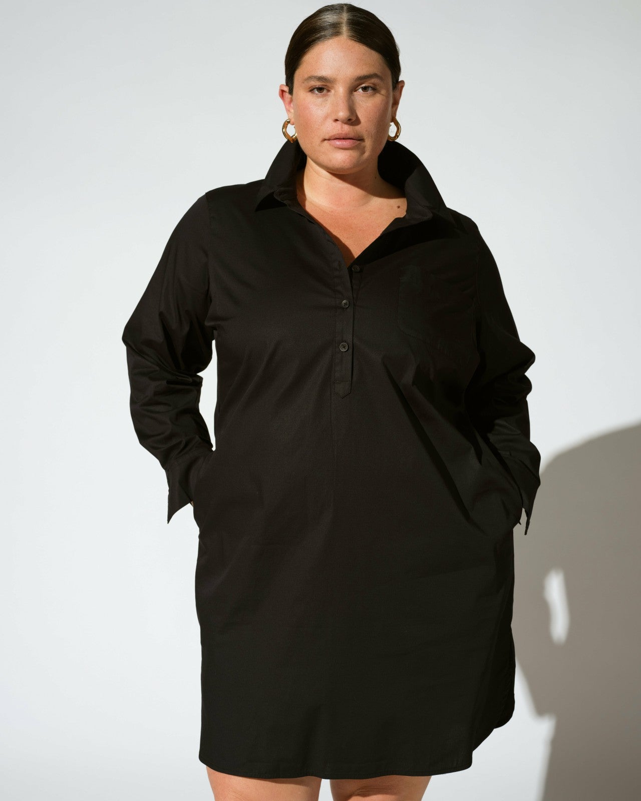 Universal Standard Stretch Poplin Rubicon Shirtdress - Black