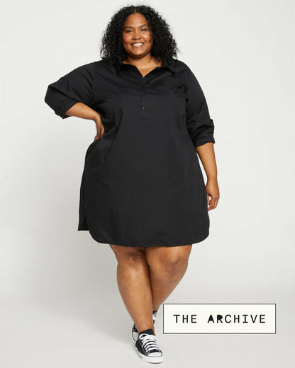 Universal Standard Stretch Poplin Rubicon Shirtdress - Black