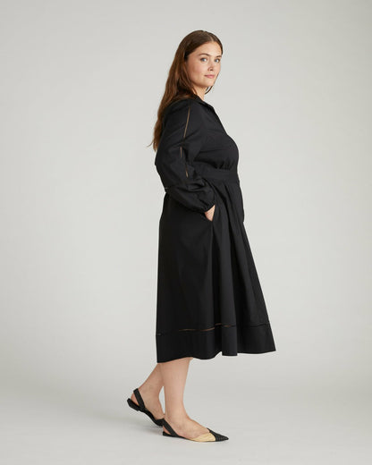 Universal Standard Claire Stretch Poplin Shirtdress - Black