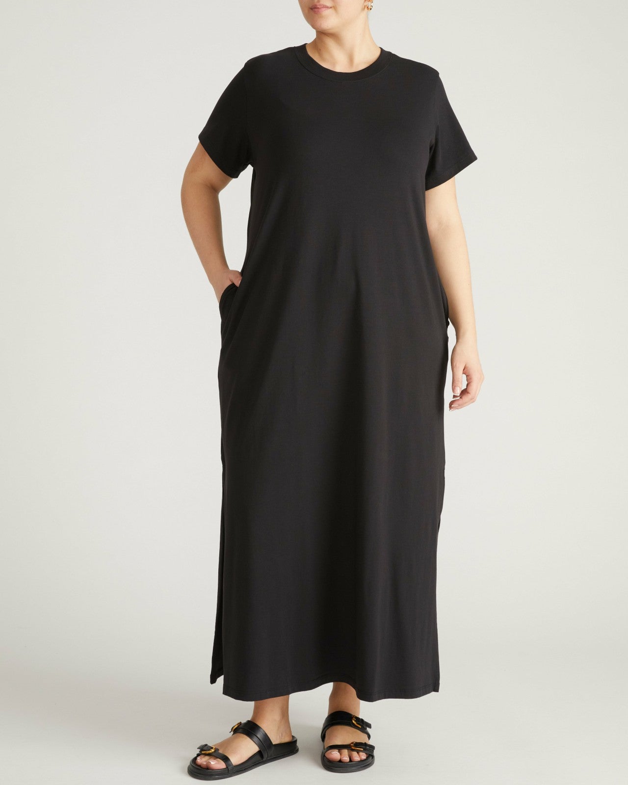 Universal Standard Halie Maxi T-Shirt Dress - Black