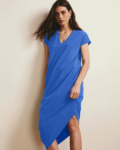Universal Standard Iconic Geneva V-Neck Dress - Lapis
