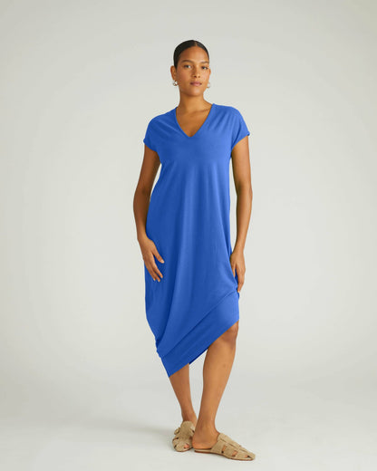 Universal Standard Iconic Geneva V-Neck Dress - Lapis