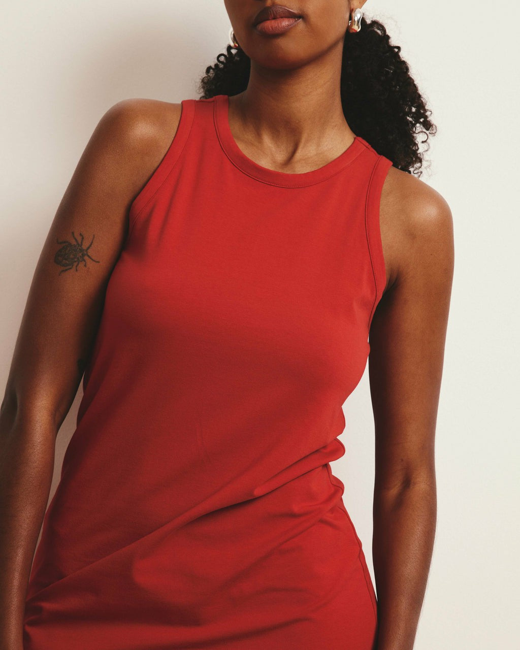 Universal Standard Cai High Neck Tank Dress - Ruby Red