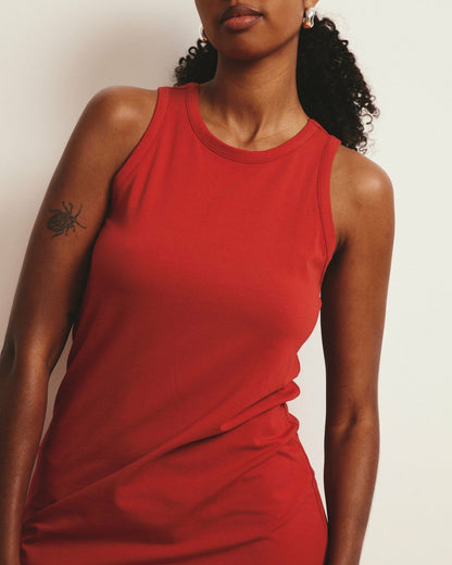 Universal Standard Cai High Neck Tank Dress - Ruby Red