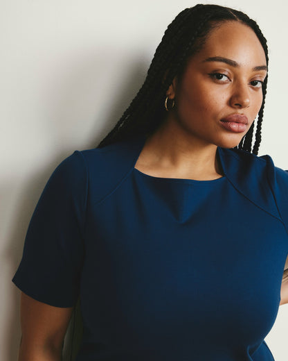 Universal Standard Envelope Neck Ponte Dress - Deep Teal