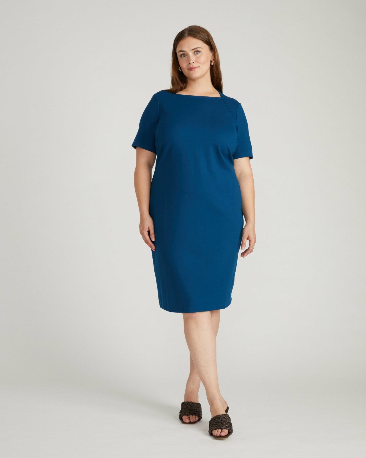 Universal Standard Envelope Neck Ponte Dress - Deep Teal