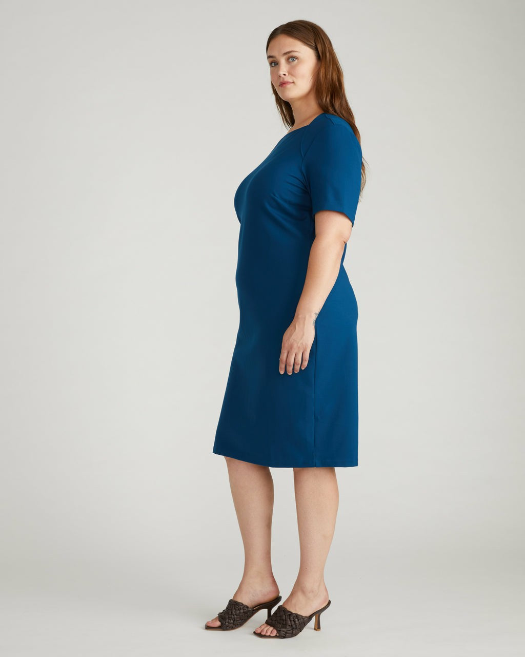 Universal Standard Envelope Neck Ponte Dress - Deep Teal