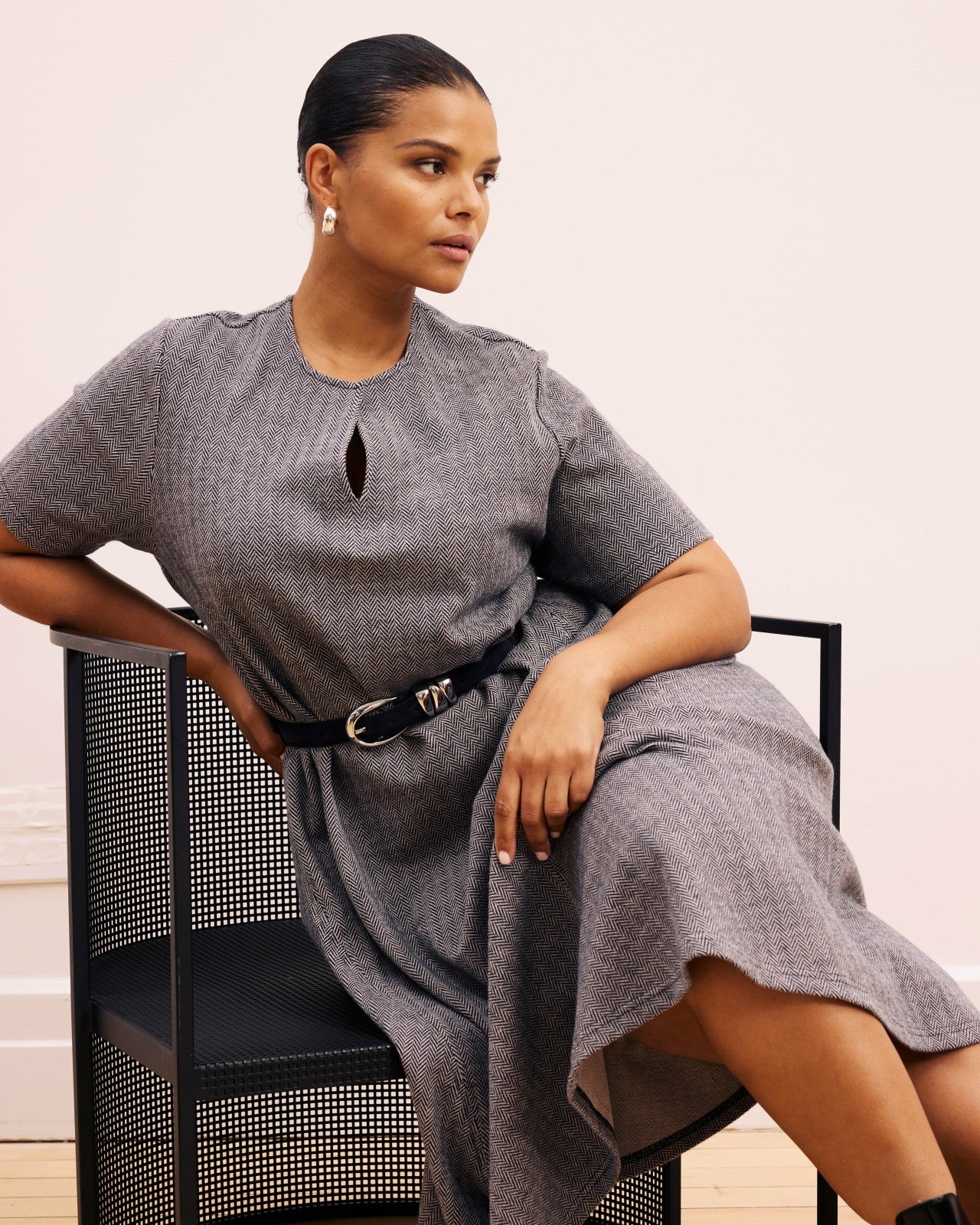 Universal Standard Saskia Ponte Dress - Herringbone Tweed