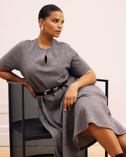 Universal Standard Saskia Ponte Dress - Herringbone Tweed